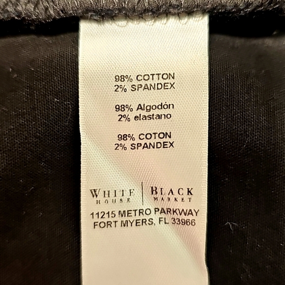 White House Black Market Black w/Diamond Design Stretch Burmuda Shorts Size 10 - Picture 7 of 8